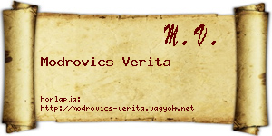 Modrovics Verita névjegykártya